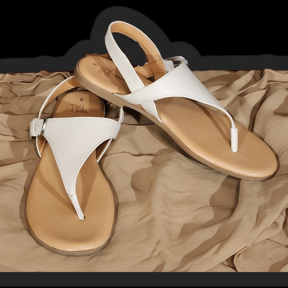 Time and Tru Sandals - Bone (Off White/Cream) - Women's 8